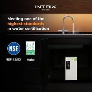 meeting one of the the highest standards of water certification, intrix one tap, kitchen, filter