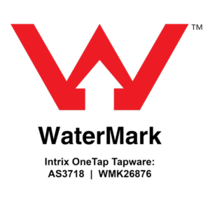 Logo with the large letter "W" in red, with the text "Intrix OneTap Tapware: AS3718 | WMK26876" beneath it in black.